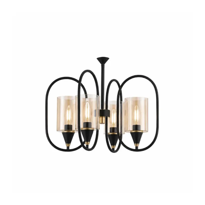 Bergusa visilica Alberta s 4 grla 4x60w IP20 E27 crna