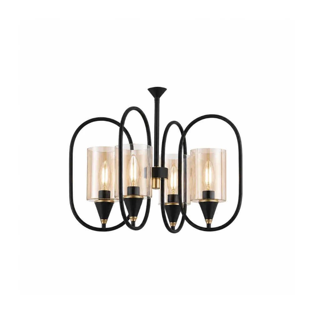 Bergusa visilica Alberta s 4 grla 4x60w IP20 E27 crna