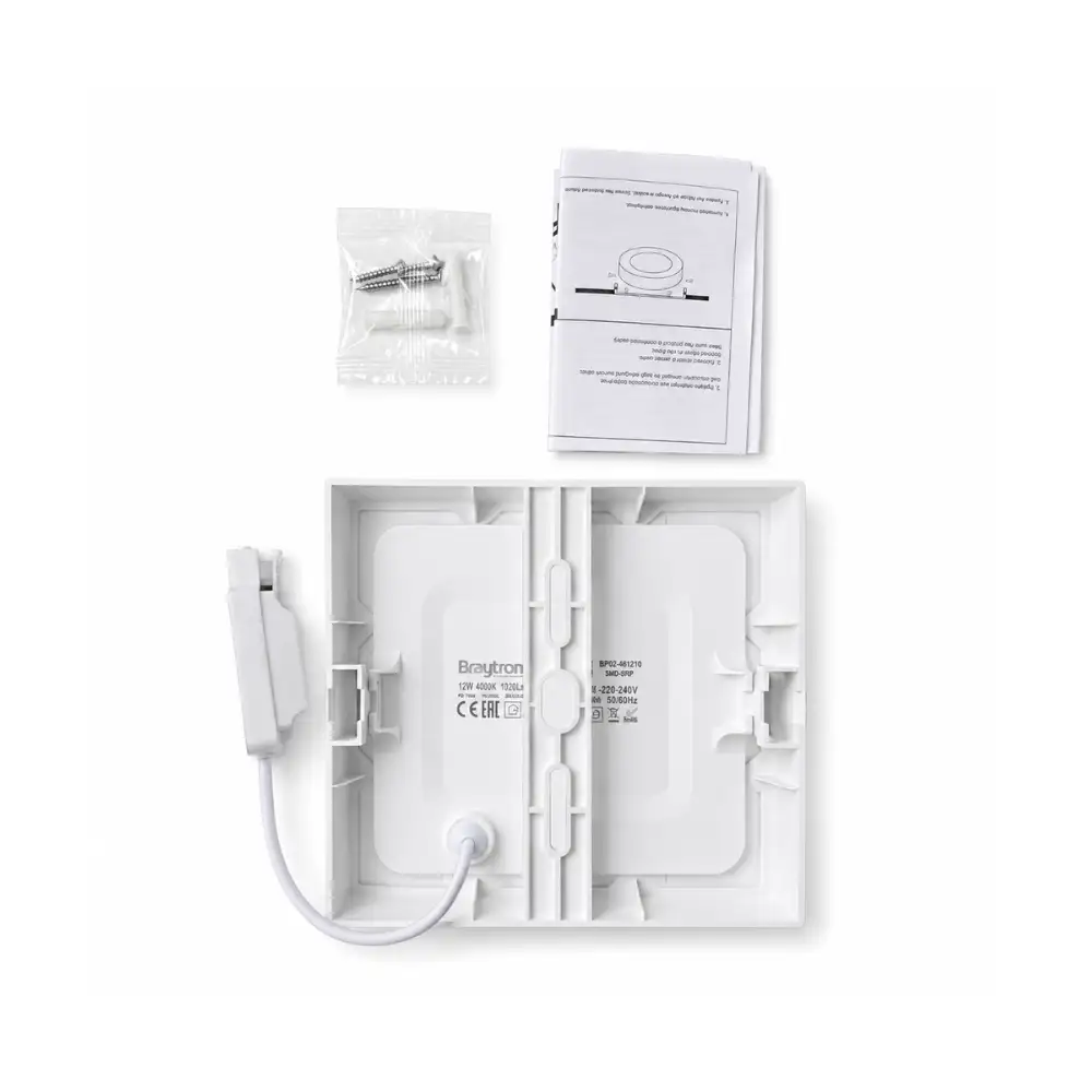 Braytron nadgradni led panel 12w 1020 lm 4000 k četvrtasti - Slika 3