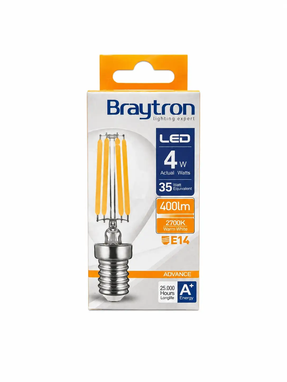 Braytron žarulja s filamentom 4w 400 lm 2700 k E14 C35 - Slika 3