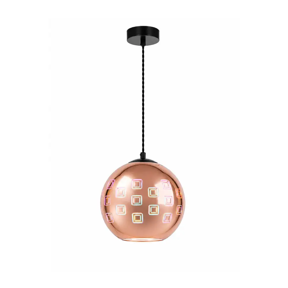 Optonica 3D visilica s jednim grlom 40w E27 rose gold okrugla - Slika 3