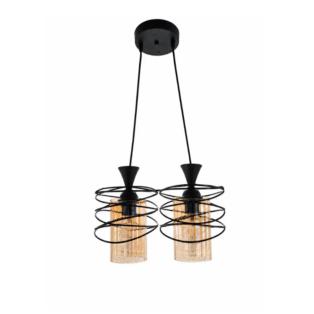 Bergusa visilica Fiber s 2 grla 2x60w IP20 E27 crna